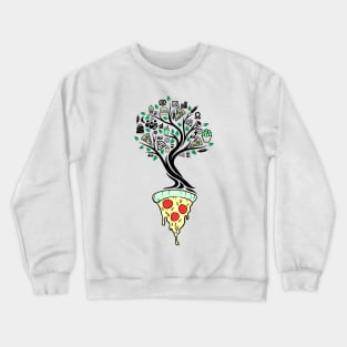 Pizza Fast Food Tree Of Life Yoga Celtic Viking Yggdrasil Crewneck Sweatshirt